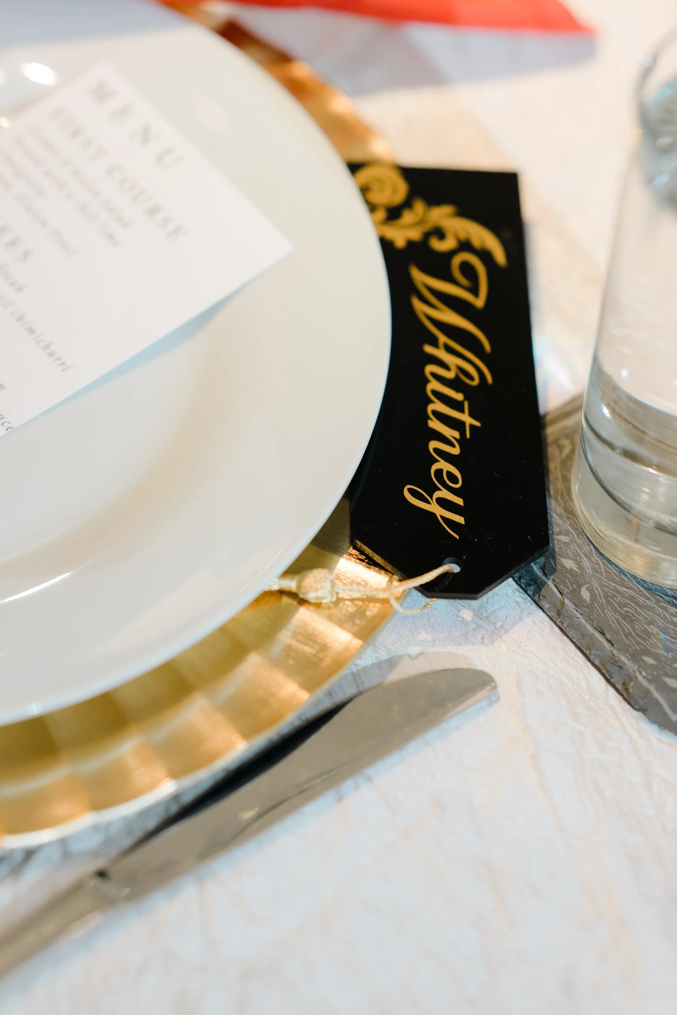 Engraved Leather Wedding Menus — photo 1